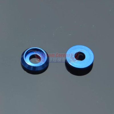 Team Solar Blue Countersunk Round edge Washer M3 (6 )